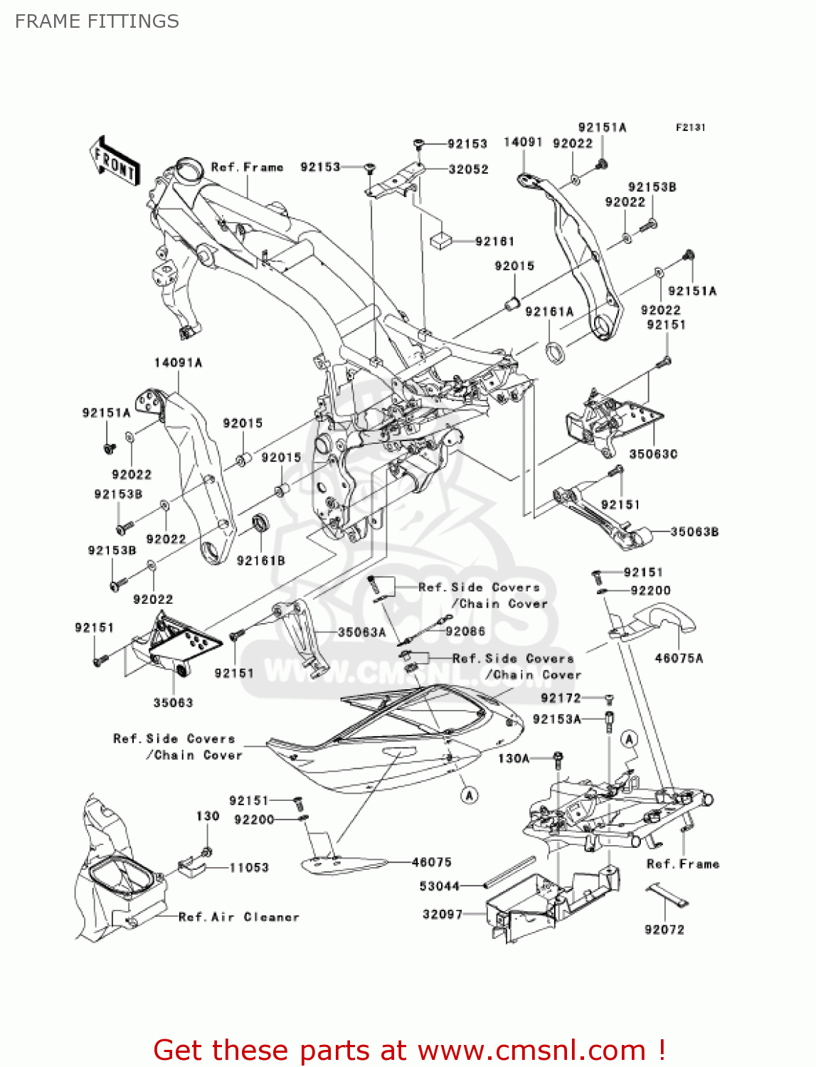 FRAME FITTINGS ZR750K1 Z750S 2005 USA CALIFORNIA CANADA