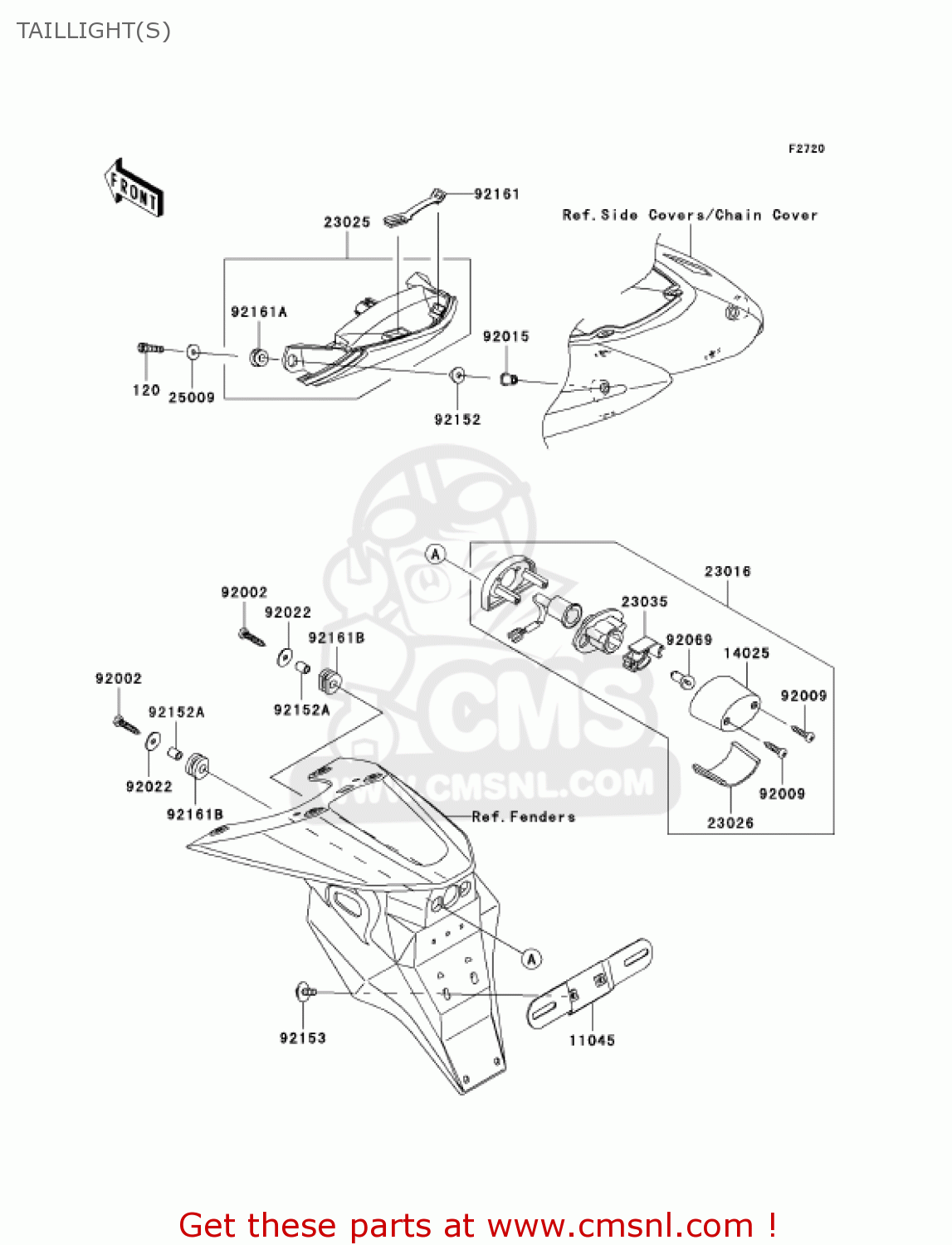 TAILLIGHT(S) ZR750K1 Z750S 2005 USA CALIFORNIA CANADA