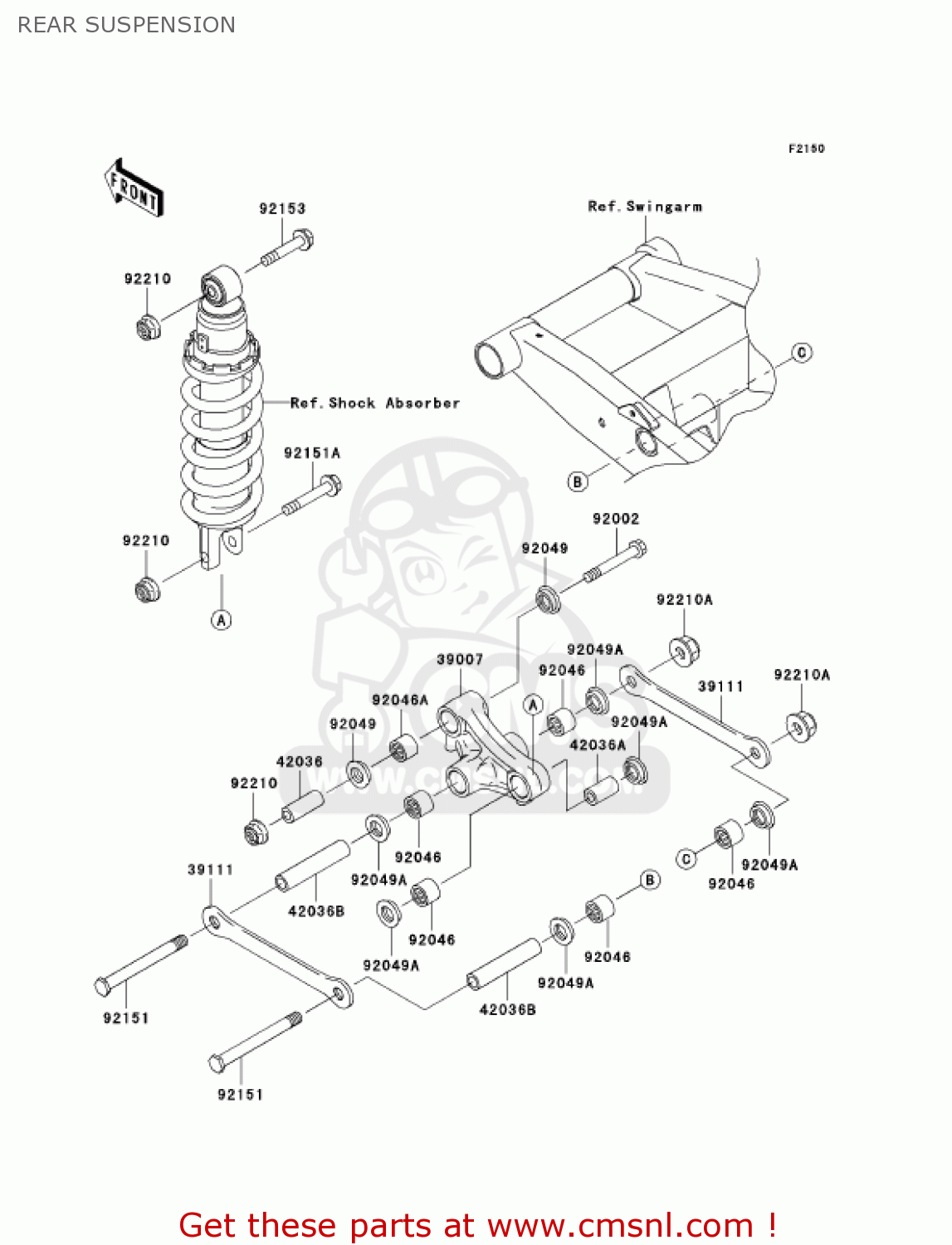 REAR SUSPENSION ZR750K1 Z750S 2005 USA CALIFORNIA CANADA