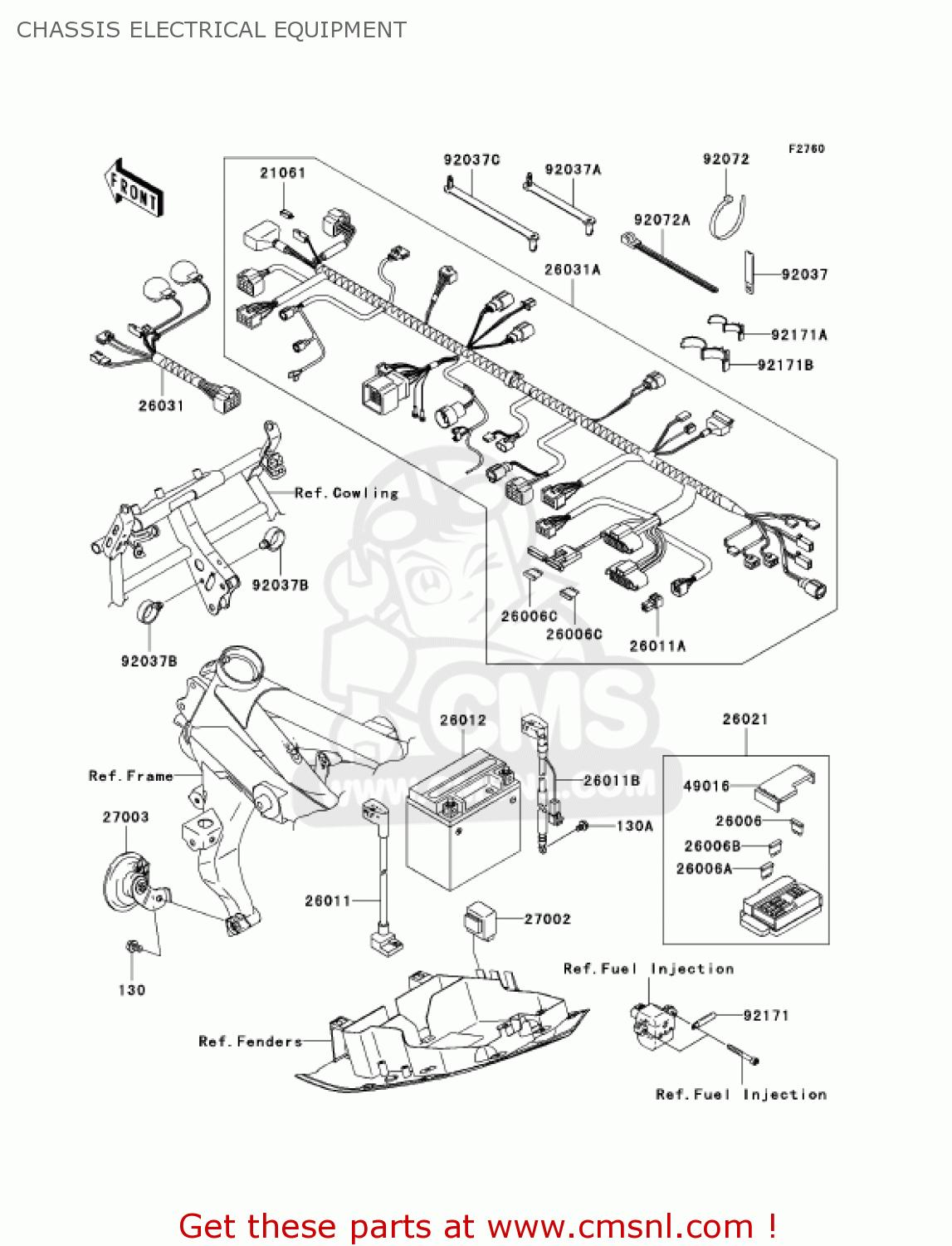 CHASSIS ELECTRICAL EQUIPMENT ZR750K1 Z750S 2005 USA CALIFORNIA CANADA