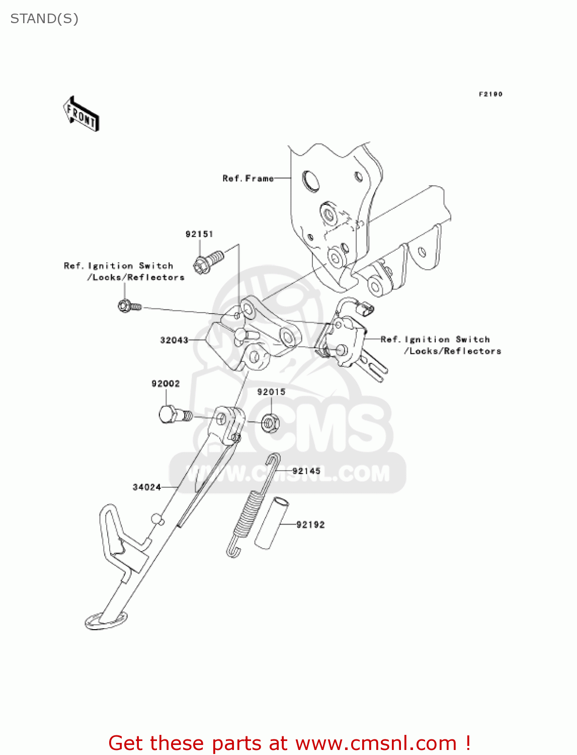 STAND(S) ZR750K1 Z750S 2005 USA CALIFORNIA CANADA