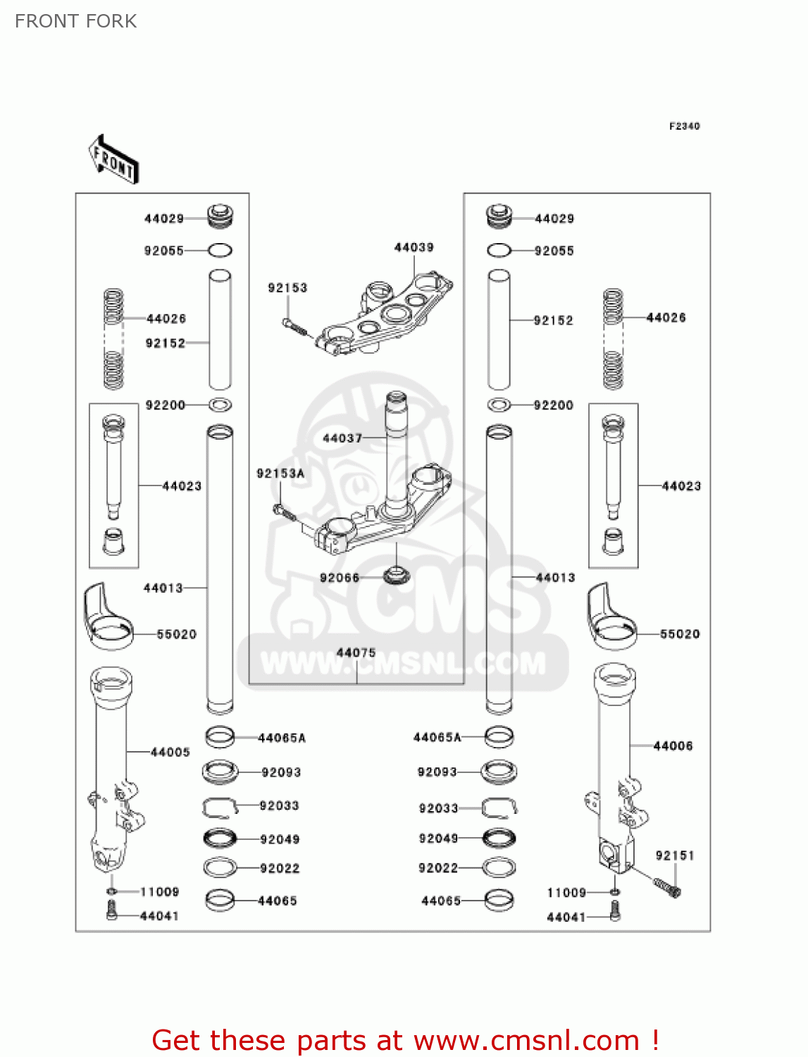 FRONT FORK ZR750K1 Z750S 2005 USA CALIFORNIA CANADA