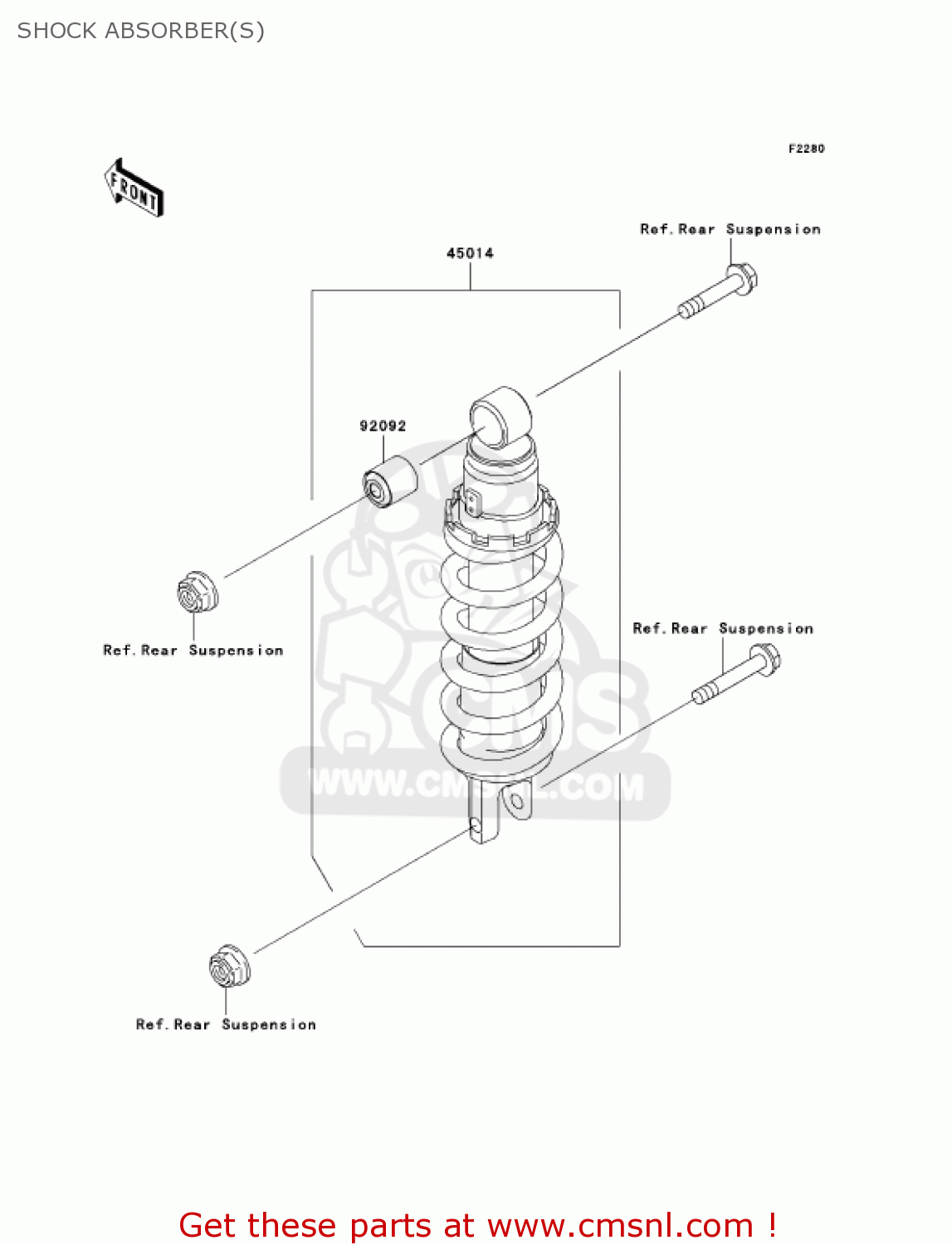 SHOCK ABSORBER(S) ZR750K1 Z750S 2005 USA CALIFORNIA CANADA