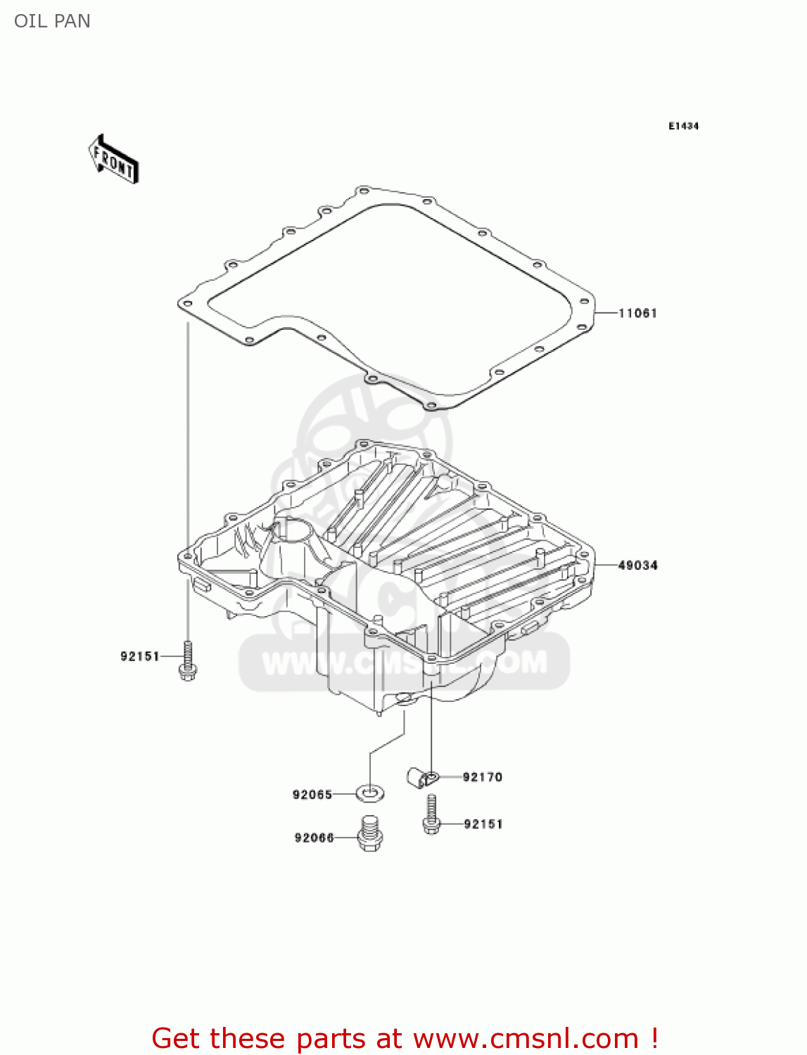 OIL PAN ZR750K1 Z750S 2005 USA CALIFORNIA CANADA