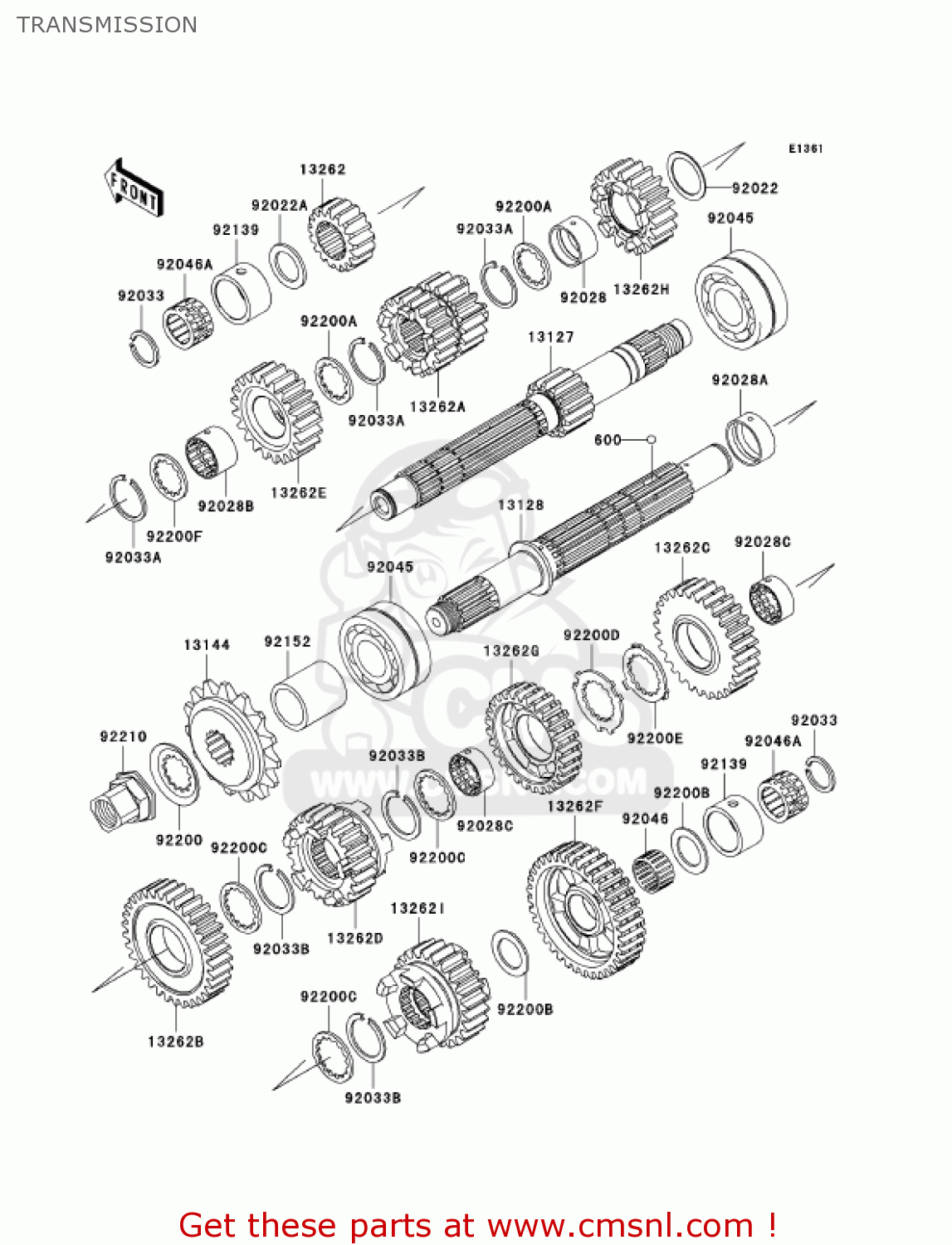 TRANSMISSION ZR750K1 Z750S 2005 USA CALIFORNIA CANADA