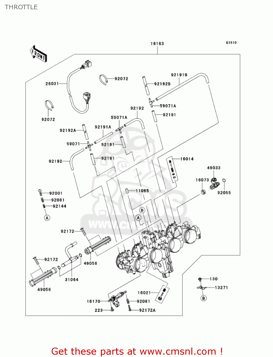 THROTTLE ZR750K1 Z750S 2005 USA CALIFORNIA CANADA