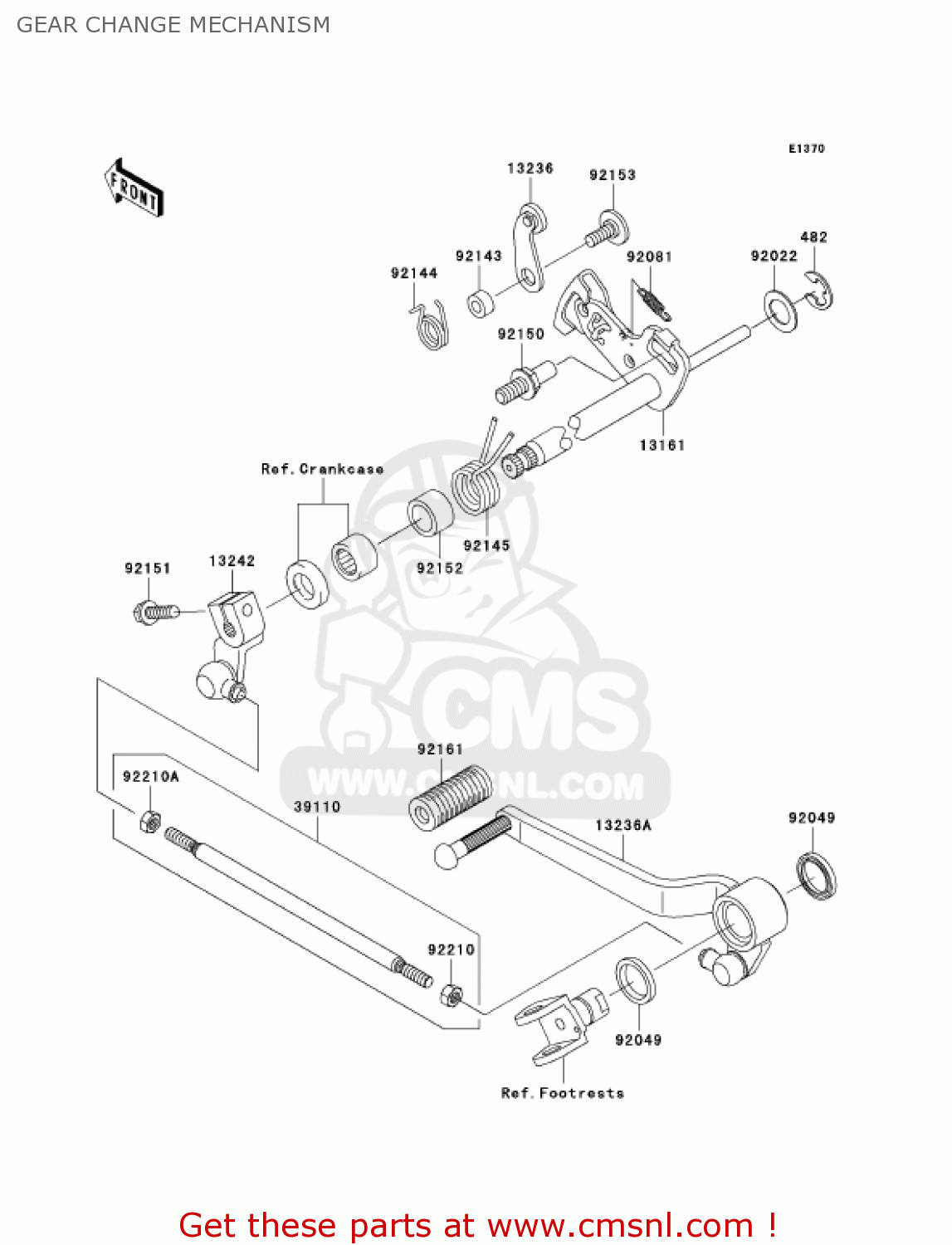 GEAR CHANGE MECHANISM ZR750K1 Z750S 2005 USA CALIFORNIA CANADA