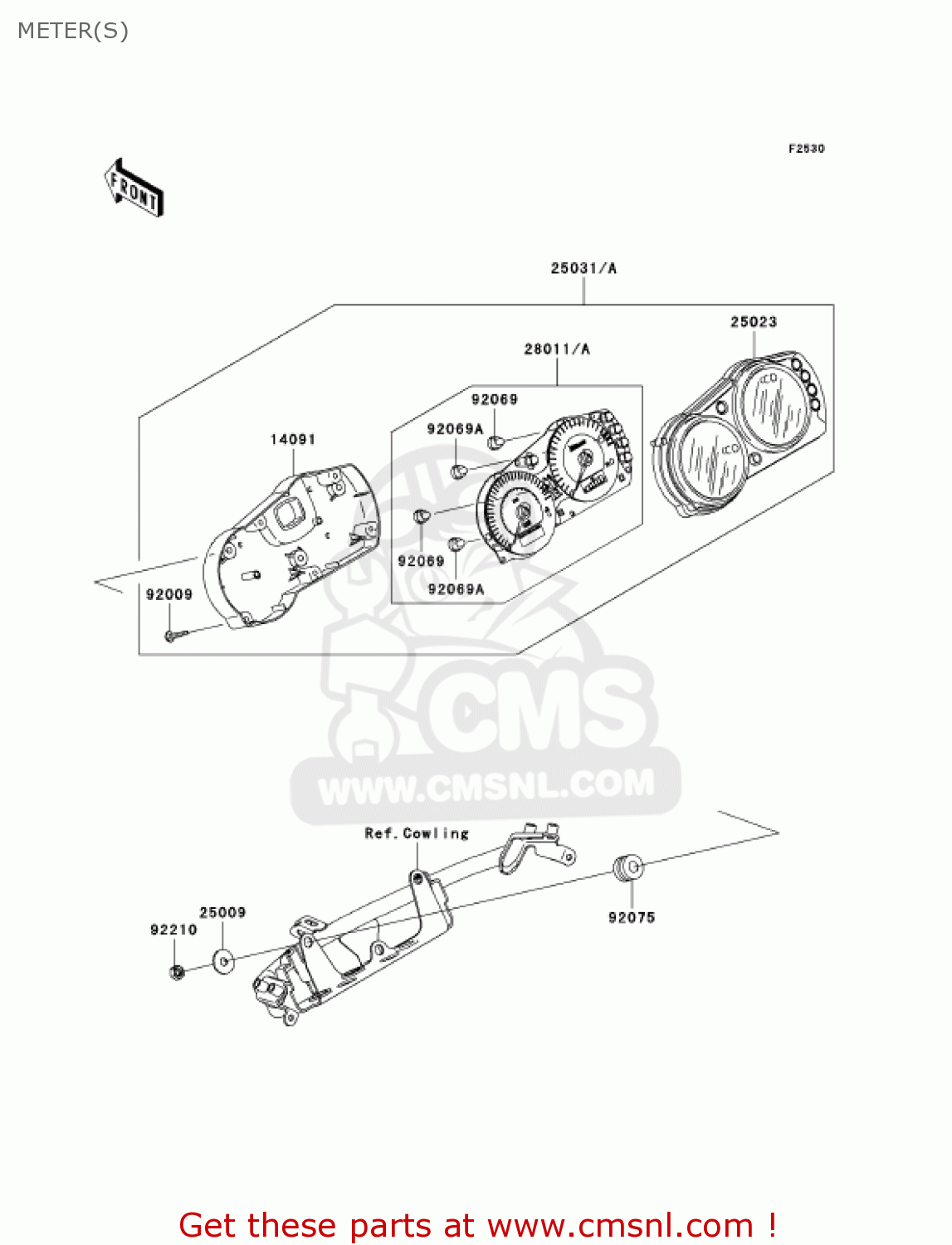 METER(S) ZR750K1 Z750S 2005 USA CALIFORNIA CANADA