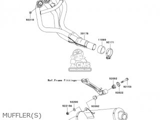 MUFFLER(S) - ZR750K1 Z750S 2005 USA CALIFORNIA CANADA