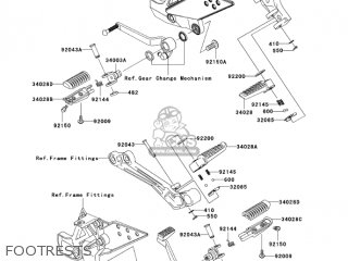 FOOTRESTS - ZR750K1 Z750S 2005 USA CALIFORNIA CANADA