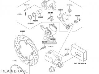 REAR BRAKE - ZR750K1 Z750S 2005 USA CALIFORNIA CANADA
