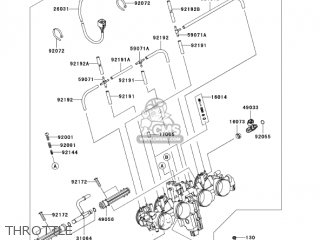 THROTTLE - ZR750K1 Z750S 2005 USA CALIFORNIA CANADA
