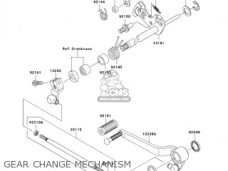 GEAR CHANGE MECHANISM - ZR750K1 Z750S 2005 USA CALIFORNIA CANADA