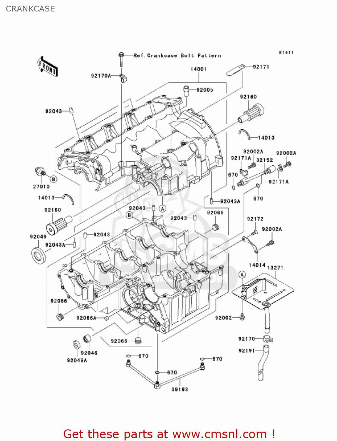 CRANKCASE ZR750K6F Z750S 2006 USA CALIFORNIA CANADA