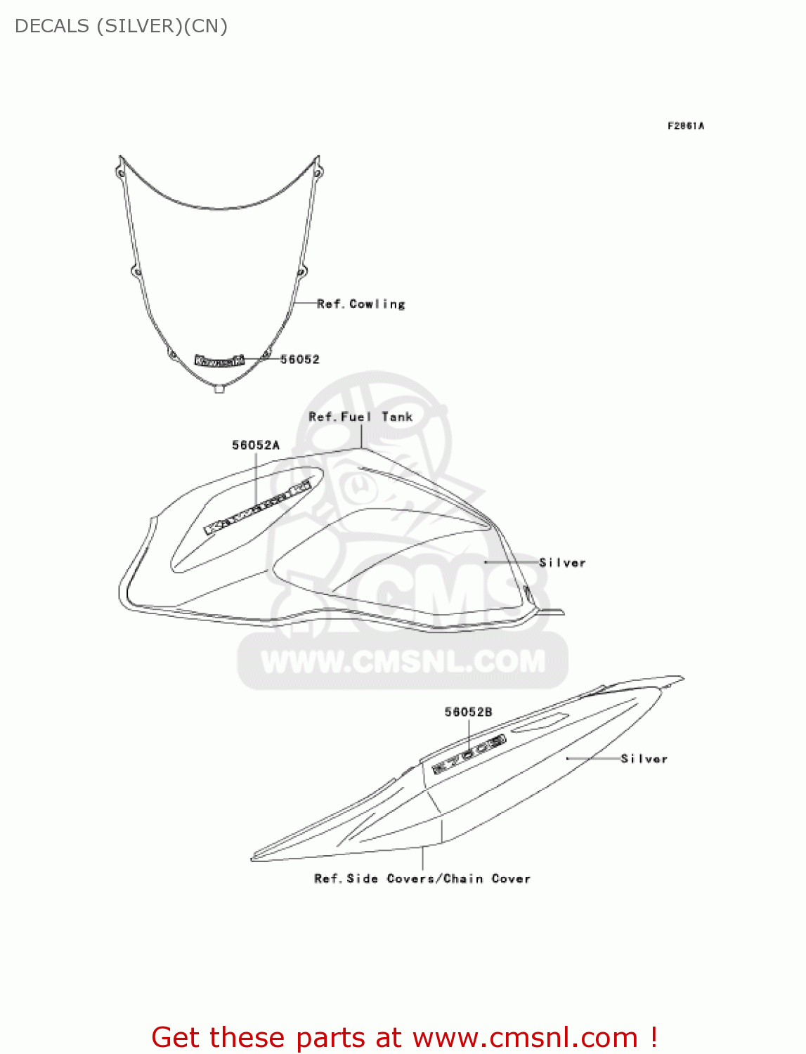 DECALS (SILVER)(CN) ZR750K6F Z750S 2006 USA CALIFORNIA CANADA