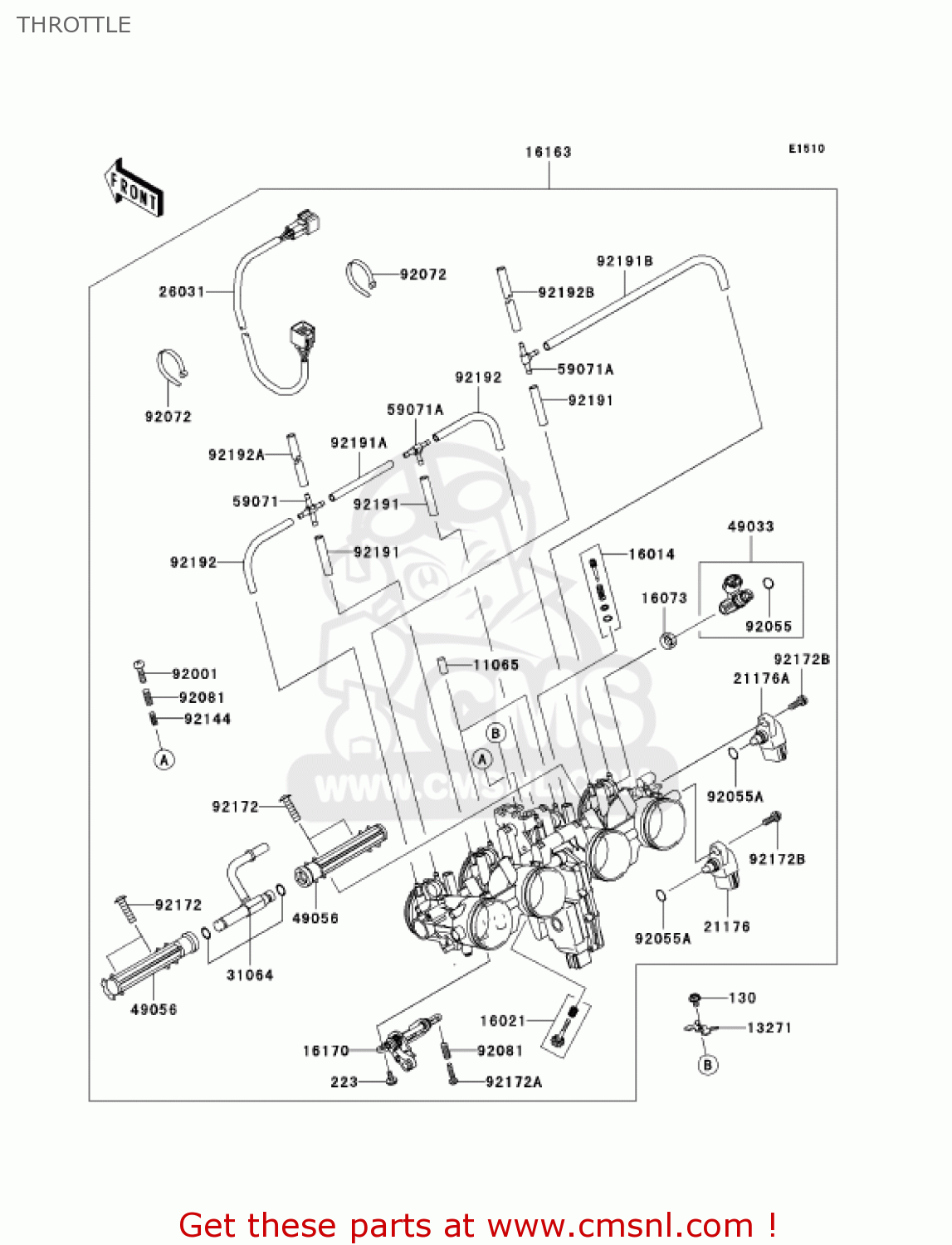 THROTTLE ZR750K6F Z750S 2006 USA CALIFORNIA CANADA