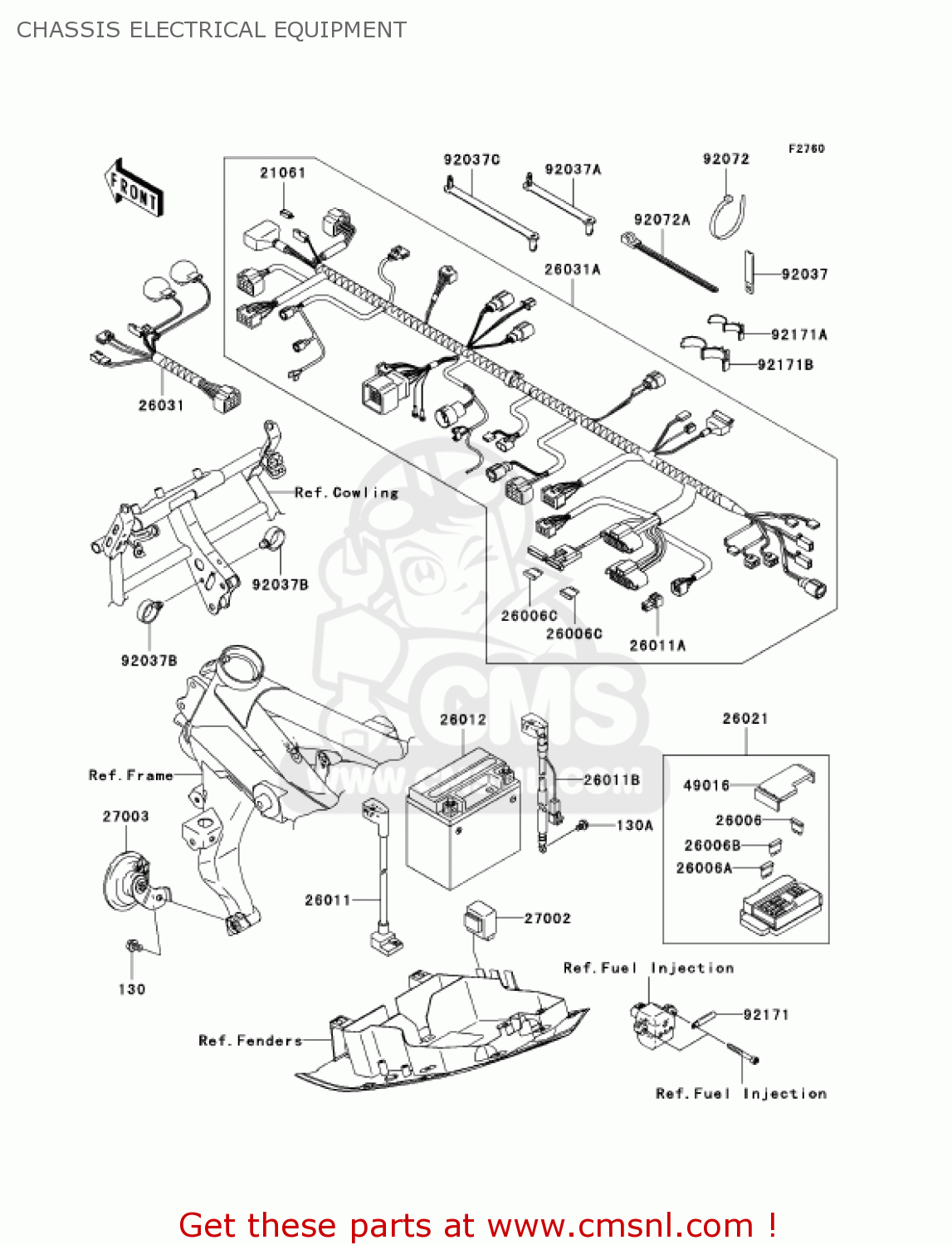 CHASSIS ELECTRICAL EQUIPMENT ZR750K6F Z750S 2006 USA CALIFORNIA CANADA