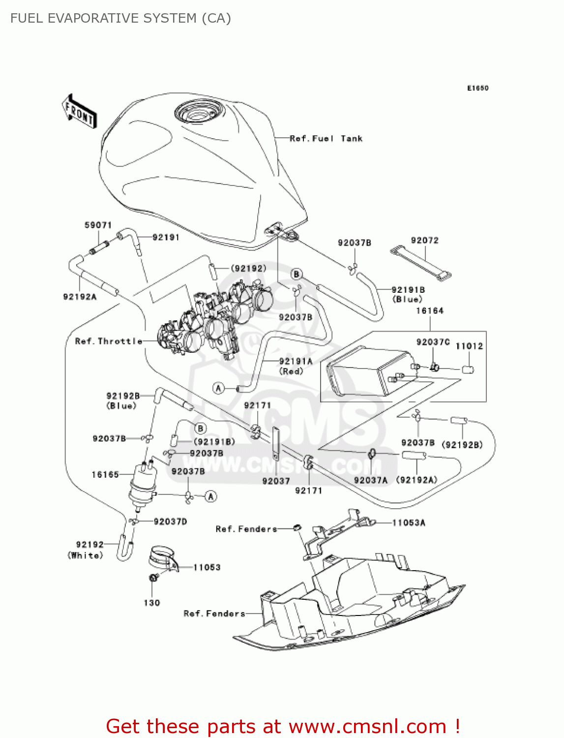FUEL EVAPORATIVE SYSTEM (CA) ZR750K6F Z750S 2006 USA CALIFORNIA CANADA