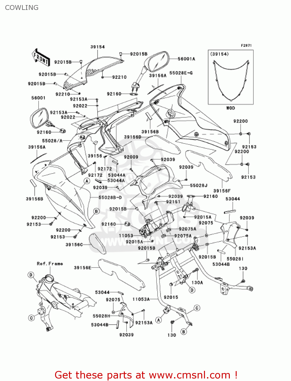 COWLING ZR750K6F Z750S 2006 USA CALIFORNIA CANADA