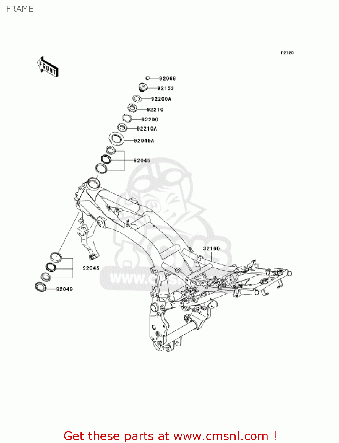FRAME ZR750K6F Z750S 2006 USA CALIFORNIA CANADA