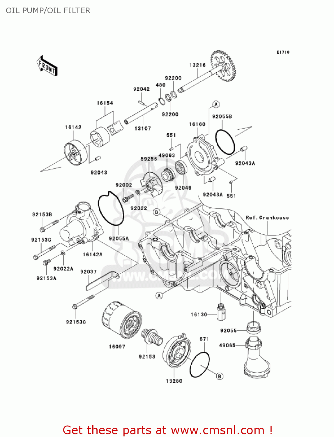 OIL PUMP/OIL FILTER ZR750K6F Z750S 2006 USA CALIFORNIA CANADA