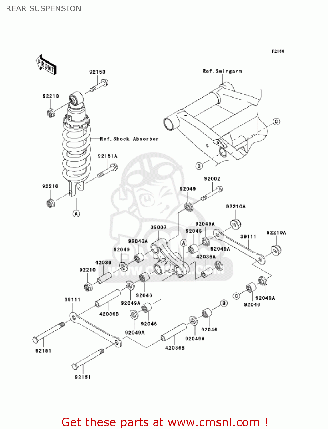 REAR SUSPENSION ZR750K6F Z750S 2006 USA CALIFORNIA CANADA