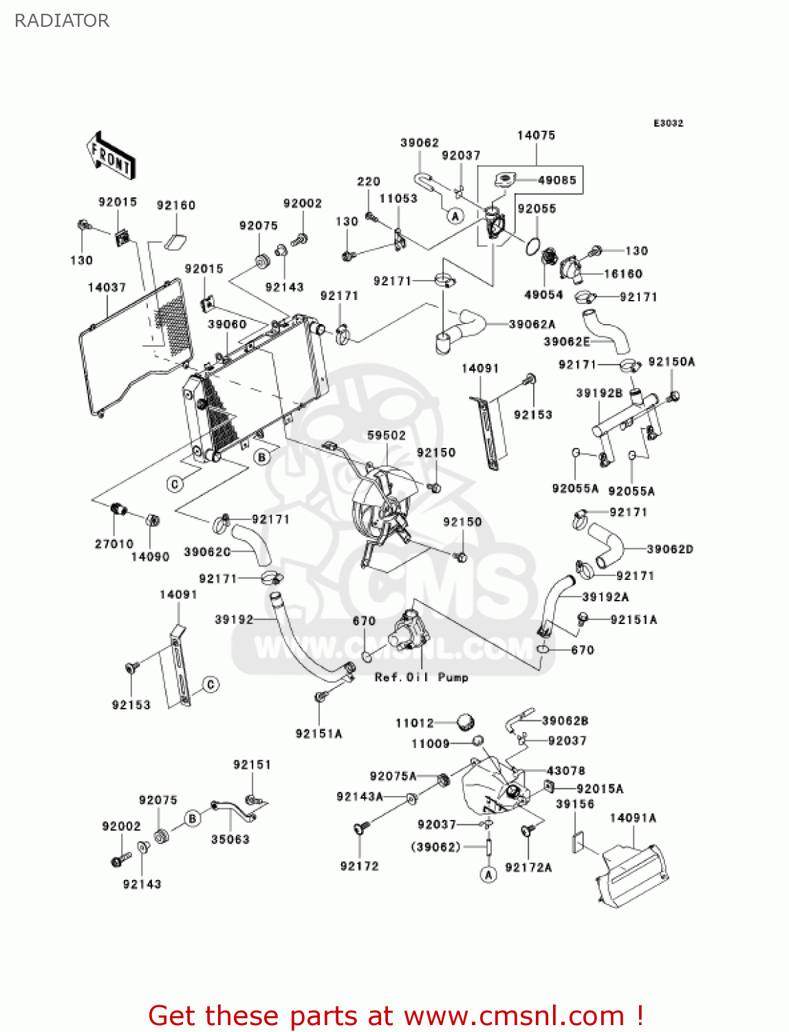RADIATOR ZR750K6F Z750S 2006 USA CALIFORNIA CANADA