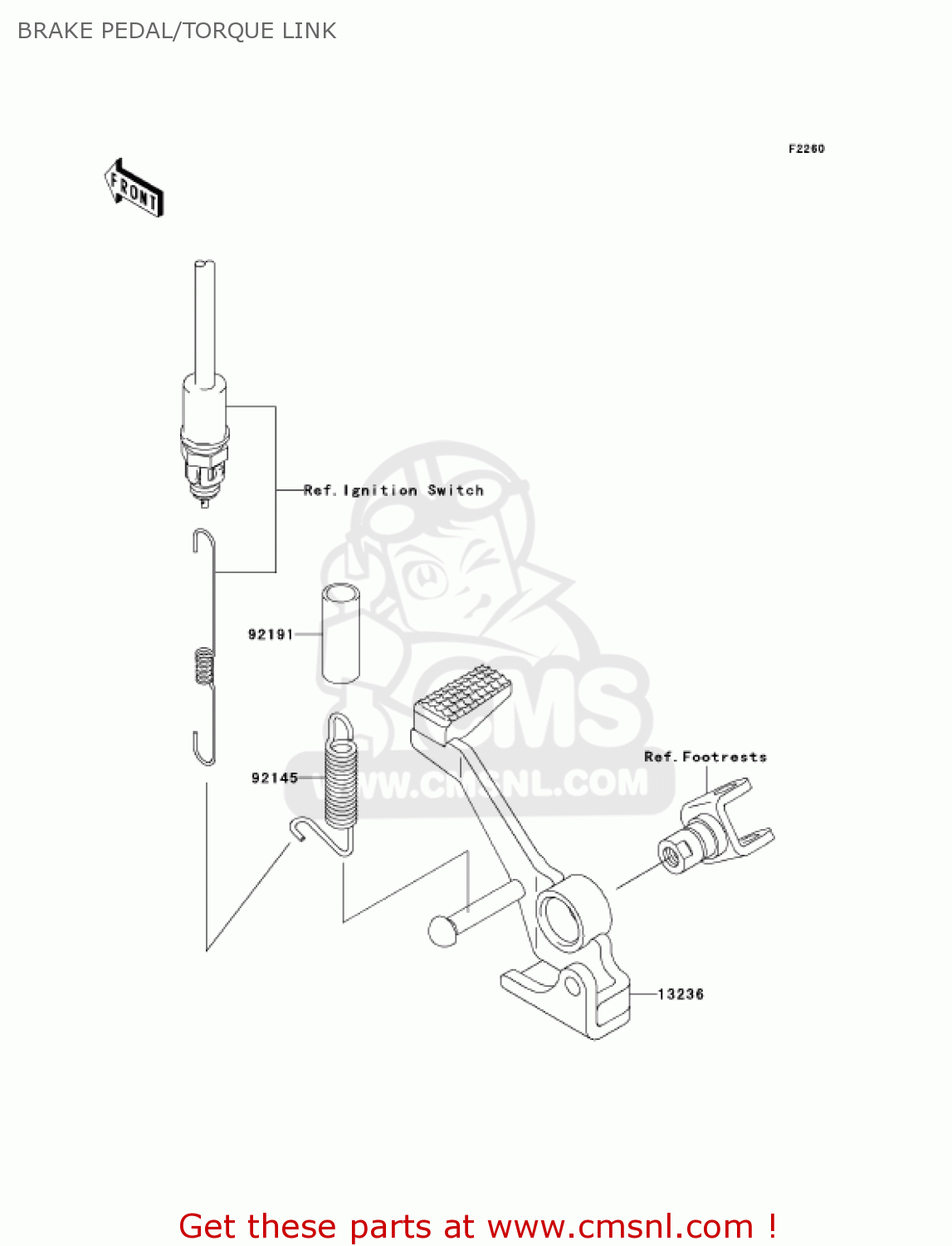 BRAKE PEDAL/TORQUE LINK ZR750K6F Z750S 2006 USA CALIFORNIA CANADA