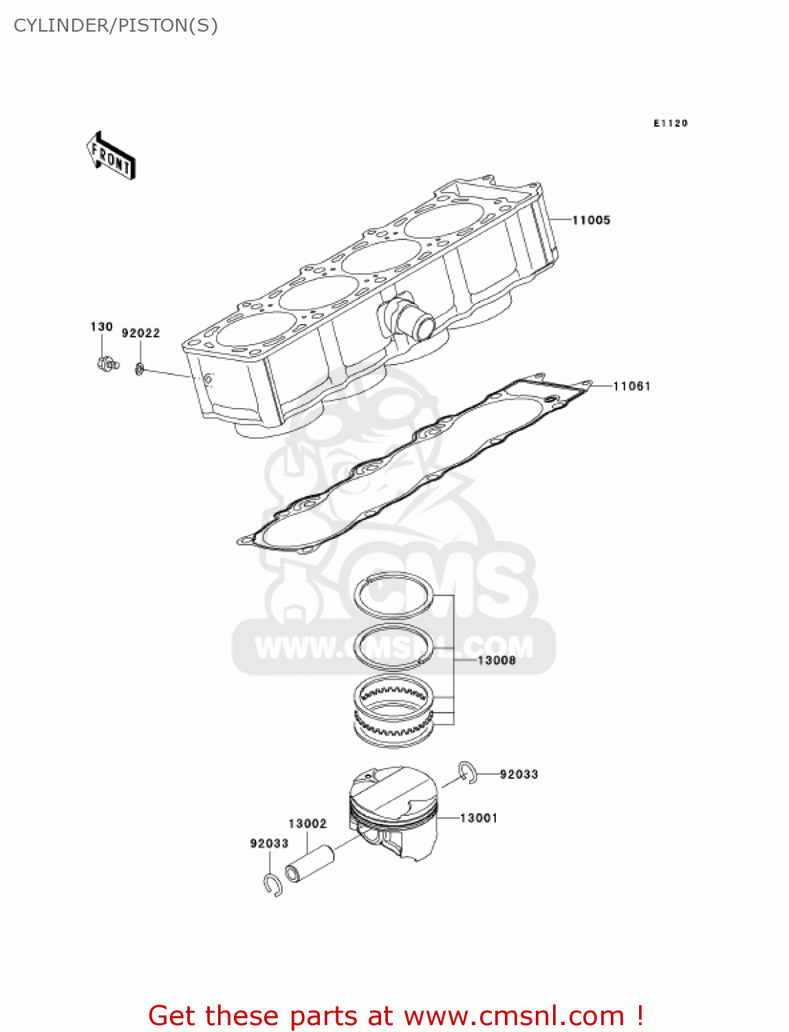 CYLINDER/PISTON(S) ZR750K6F Z750S 2006 USA CALIFORNIA CANADA