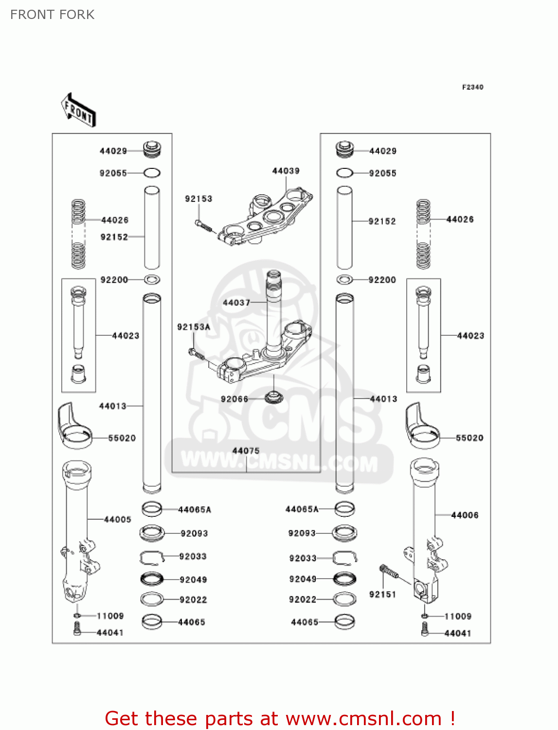 FRONT FORK ZR750K6F Z750S 2006 USA CALIFORNIA CANADA