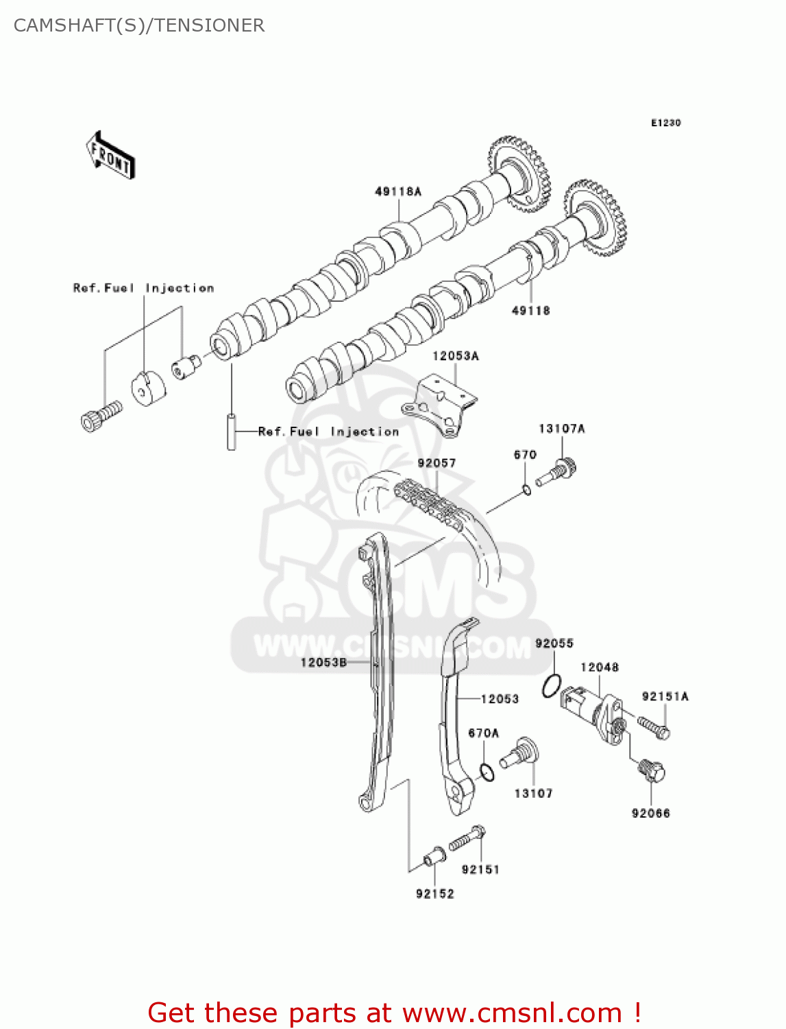 CAMSHAFT(S)/TENSIONER ZR750K6F Z750S 2006 USA CALIFORNIA CANADA