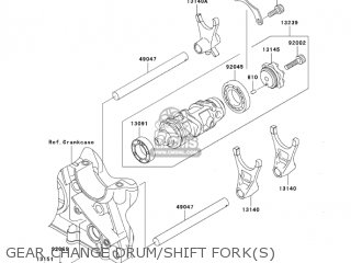 GEAR CHANGE DRUM/SHIFT FORK(S) - ZR750K6F Z750S 2006 USA CALIFORNIA CANADA