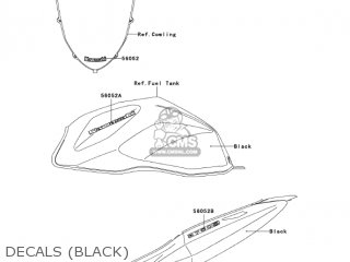 DECALS (BLACK) - ZR750K6F Z750S 2006 USA CALIFORNIA CANADA