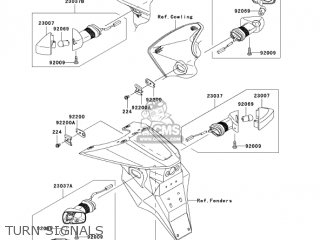 TURN SIGNALS - ZR750K6F Z750S 2006 USA CALIFORNIA CANADA