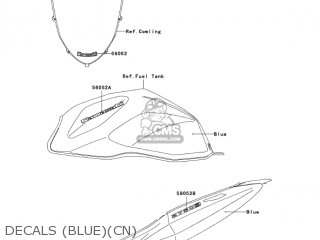 DECALS (BLUE)(CN) - ZR750K6F Z750S 2006 USA CALIFORNIA CANADA