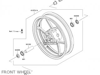 FRONT WHEEL - ZR750K6F Z750S 2006 USA CALIFORNIA CANADA