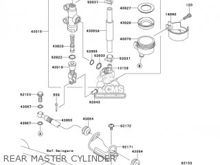 REAR MASTER CYLINDER - ZR750K6F Z750S 2006 USA CALIFORNIA CANADA