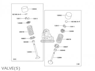 VALVE(S) - ZR750K6F Z750S 2006 USA CALIFORNIA CANADA