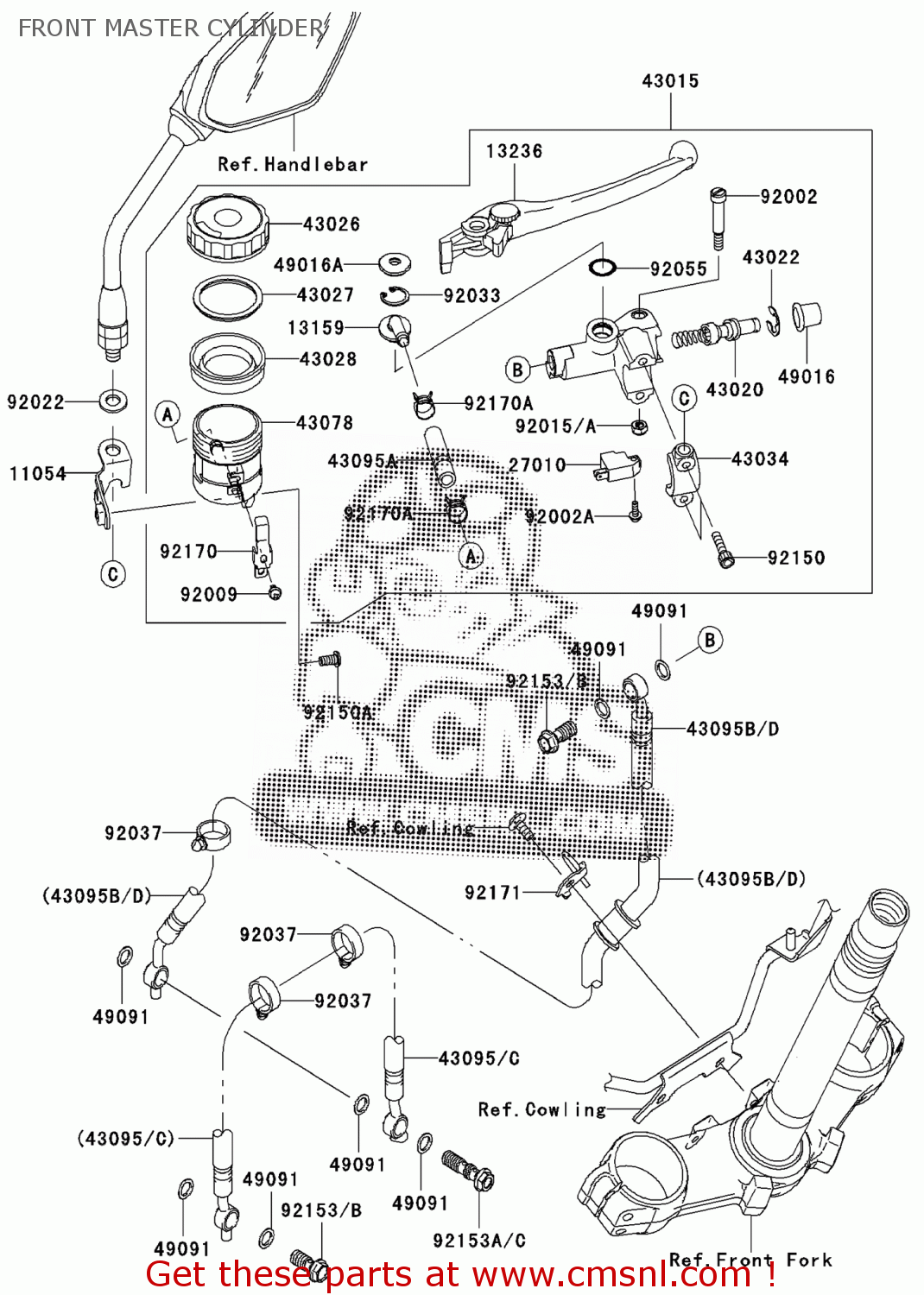 Kawasaki ZR750L8F Z750 2008 EUROPE,MIDDLE EAST,AFRICA,UK FRONT MASTER