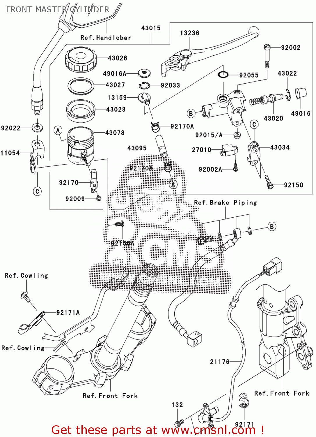 Kawasaki ZR750MAF Z750 ABS 2010 EUROPE,MIDDLE EAST,AFRICA,UK FRONT