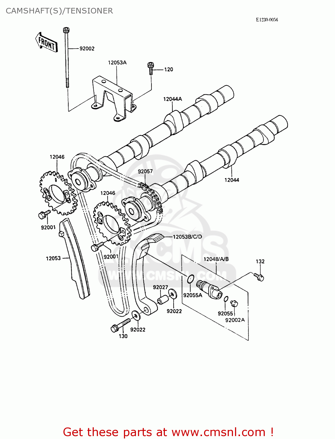 CAMSHAFT(S)/TENSIONER ZX1000A1 GPZ1000RX 1986 EUROPE FR UK FG GR IT NR SD SP ST