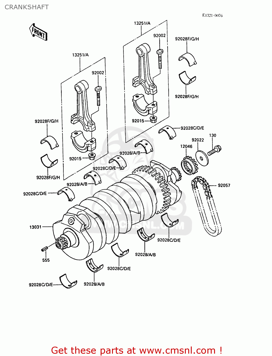 CRANKSHAFT ZX1000A1 GPZ1000RX 1986 EUROPE FR UK FG GR IT NR SD SP ST