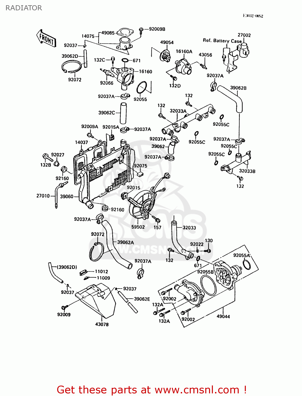 RADIATOR ZX1000A1 GPZ1000RX 1986 EUROPE FR UK FG GR IT NR SD SP ST