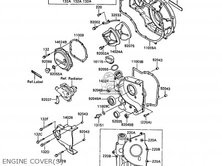 ENGINE COVER(S) - ZX1000A1 GPZ1000RX 1986 EUROPE FR UK FG GR IT NR SD SP ST
