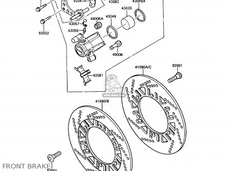 FRONT BRAKE - ZX1000A1 GPZ1000RX 1986 EUROPE FR UK FG GR IT NR SD SP ST