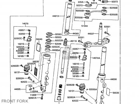 FRONT FORK - ZX1000A1 GPZ1000RX 1986 EUROPE FR UK FG GR IT NR SD SP ST