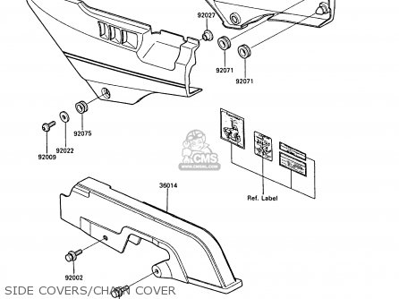 SIDE COVERS/CHAIN COVER - ZX1000A1 GPZ1000RX 1986 EUROPE FR UK FG GR IT NR SD SP ST