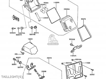TAILLIGHT(S) - ZX1000A1 GPZ1000RX 1986 EUROPE FR UK FG GR IT NR SD SP ST