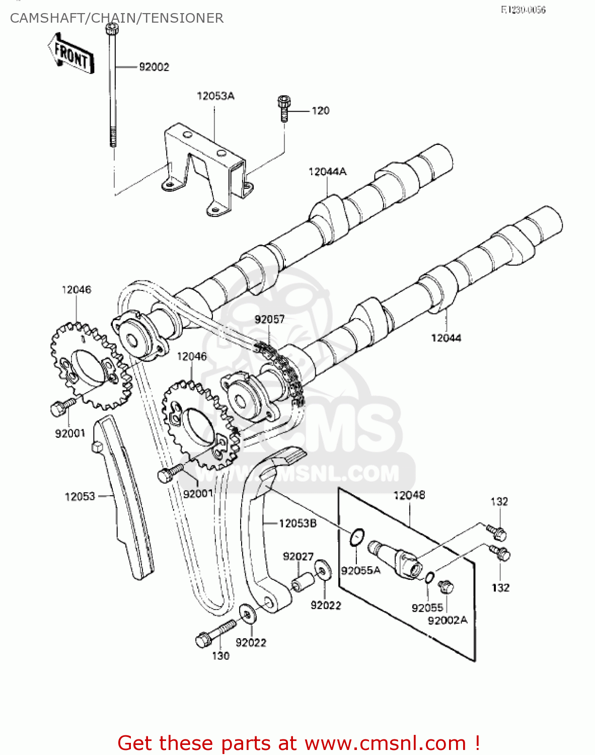 CAMSHAFT/CHAIN/TENSIONER ZX1000A1 NINJA 1000R 1986 USA CALIFORNIA CANADA
