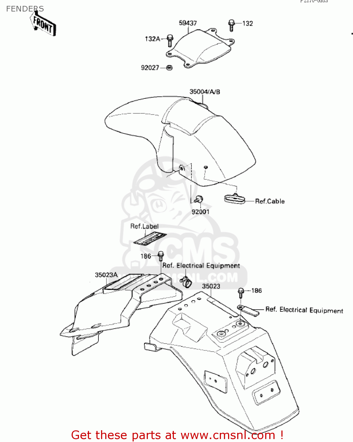 FENDERS ZX1000A1 NINJA 1000R 1986 USA CALIFORNIA CANADA
